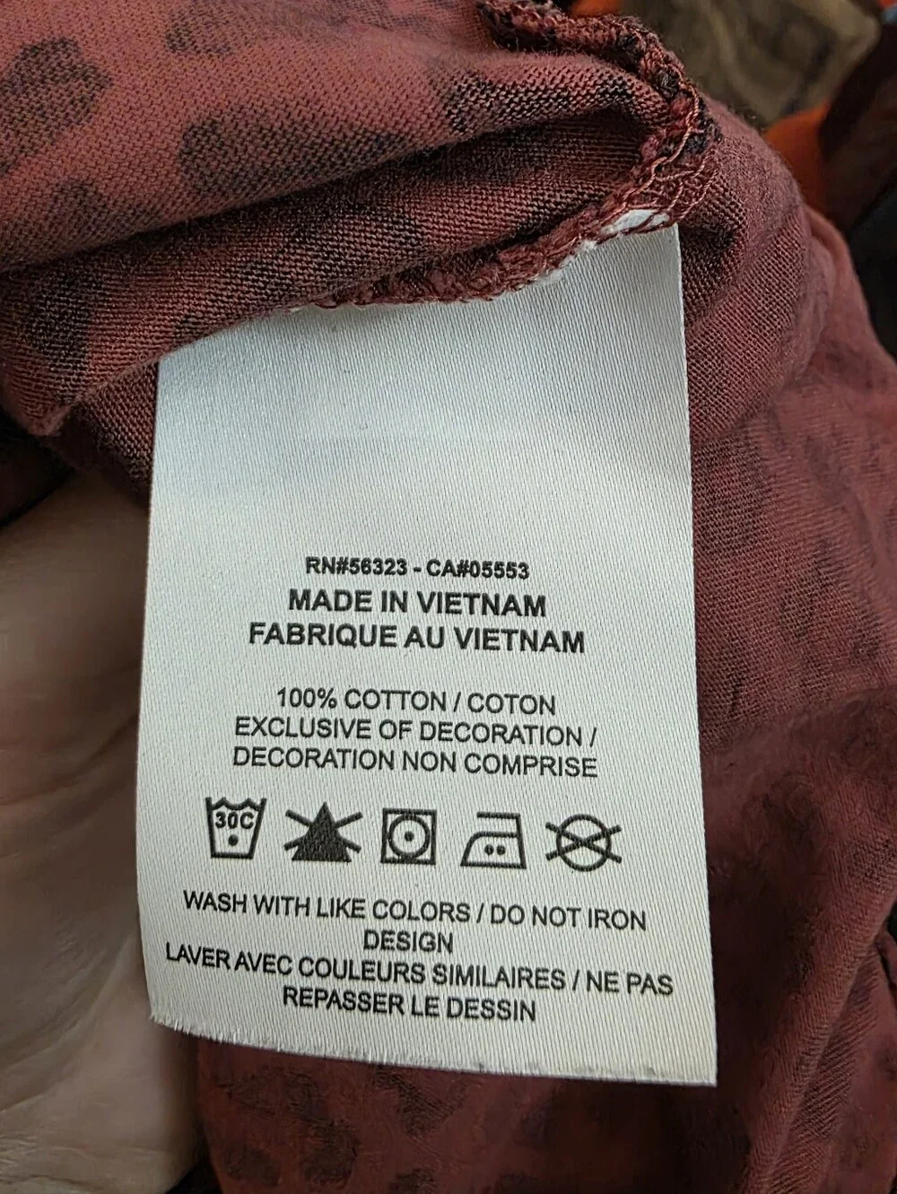 Nike The Nike Tee Cedar Berry Leopard Print Long Sleeve Top Size Small